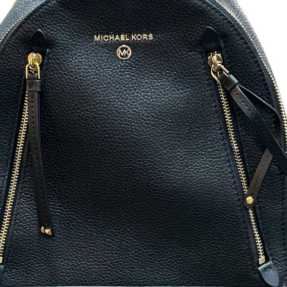 Michael Kors Brooklyn‎ Large Black Pebbled Leather Gold Hardware - Picture 2 of 6